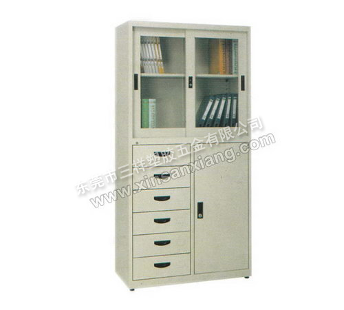 半玻六抽櫃<br> 型号：TG-024<br>規格(mm)：1800H×900W×400D